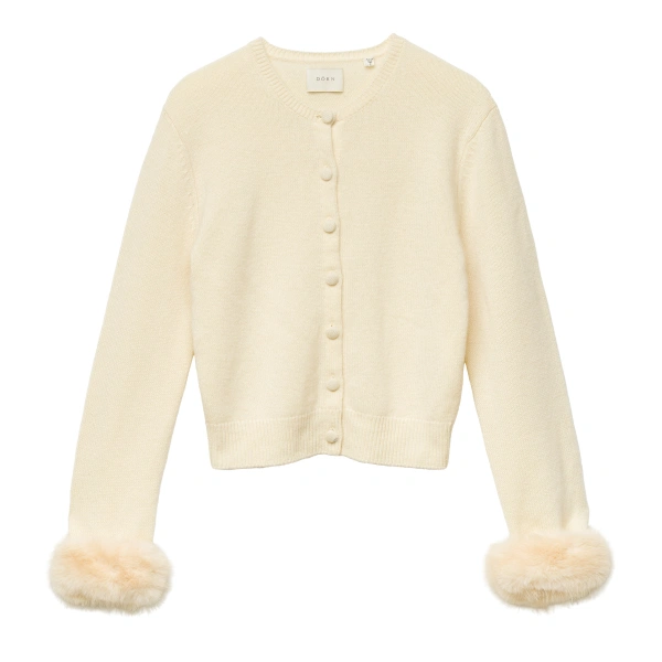Doen Clara Cashmere Cardigan in Vanilla | Cardigans | Coveti