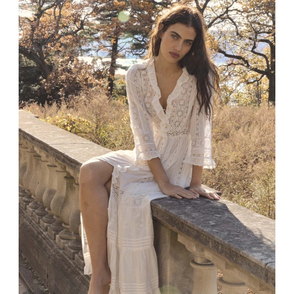Doen Clemencia Dress in Salt | Maxi Dresses | Coveti, view 2