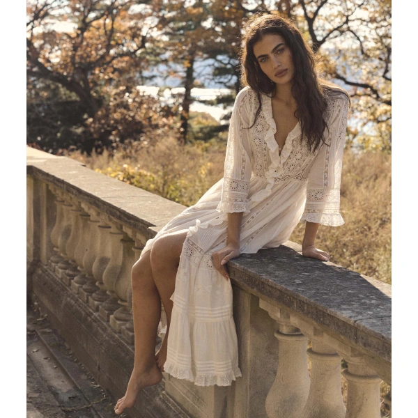 Doen Clemencia Dress in Salt | Maxi Dresses | Coveti, view 3