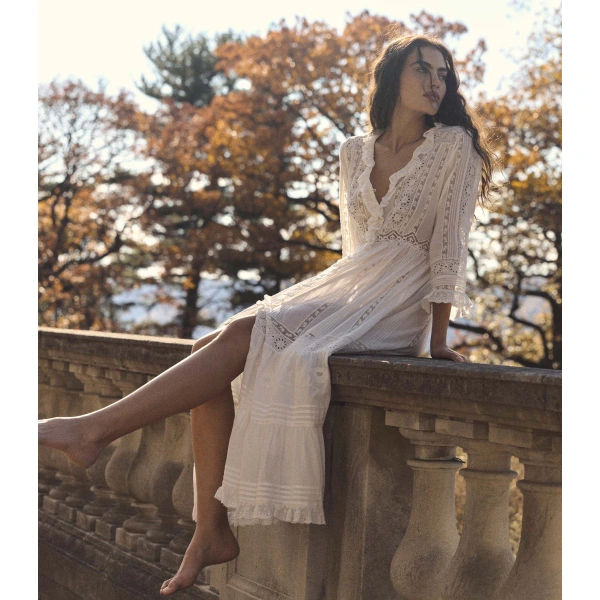 Doen Clemencia Dress in Salt | Maxi Dresses | Coveti, view 5