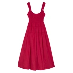 Doen Clover Dress in Deep Tomato | Midi Dresses | Coveti
