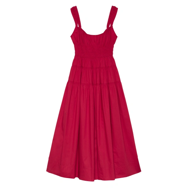 Clover Dress in Deep Tomato