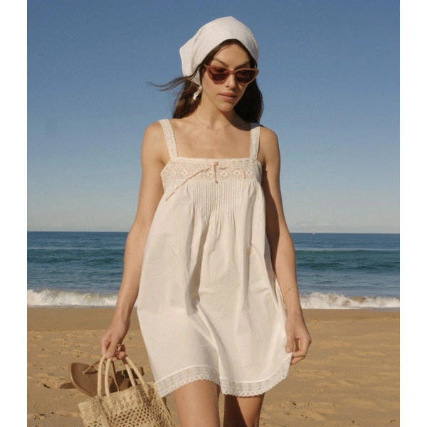 Doen Cordelia Dress in Salt | Midi Dresses | Coveti, view 2