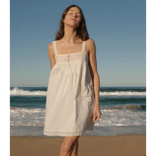 Doen Cordelia Dress in Salt | Midi Dresses | Coveti, view 4