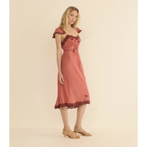 Doen Corielle Dress in Mirage Pink | Midi Dresses | Coveti, view 3