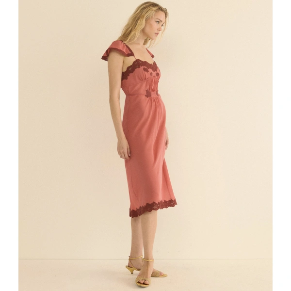 Doen Corielle Dress in Mirage Pink | Midi Dresses | Coveti, view 4
