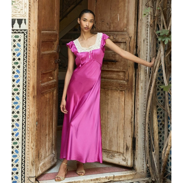 Doen Corina Dress in Magenta | Midi Dresses | Coveti, view 2