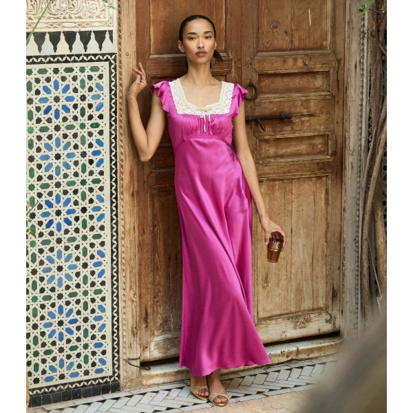 Doen Corina Dress in Magenta | Midi Dresses | Coveti, view 3