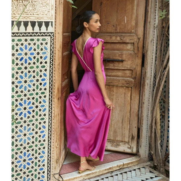 Doen Corina Dress in Magenta | Midi Dresses | Coveti, view 5