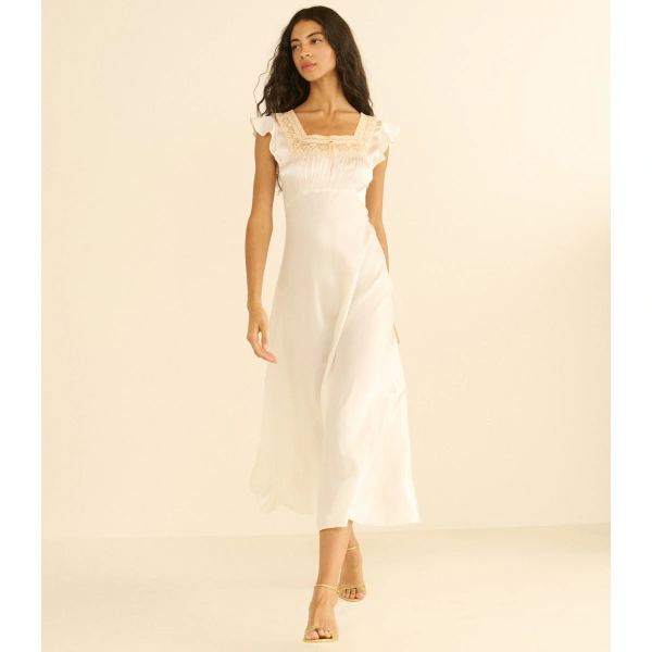Doen Corina Dress in Salt | Midi Dresses | Coveti, view 2