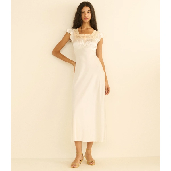 Doen Corina Dress in Salt | Midi Dresses | Coveti, view 4