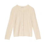 Doen Danae Cashmere Cable Cardigan in Dogwood | Cardigans | Coveti
