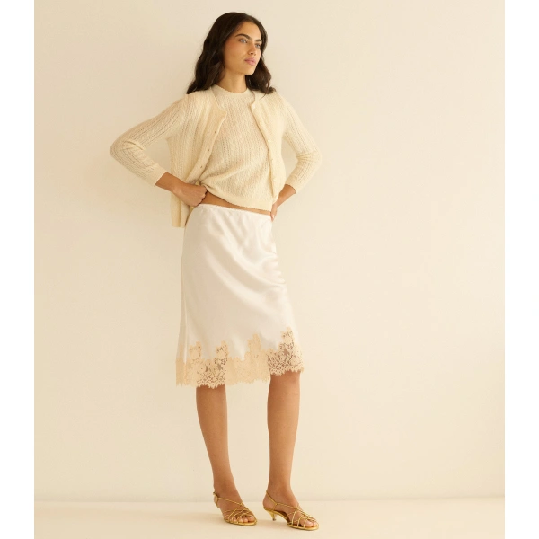 Doen Danae Cashmere Cable Cardigan in Dogwood | Cardigans | Coveti, view 6