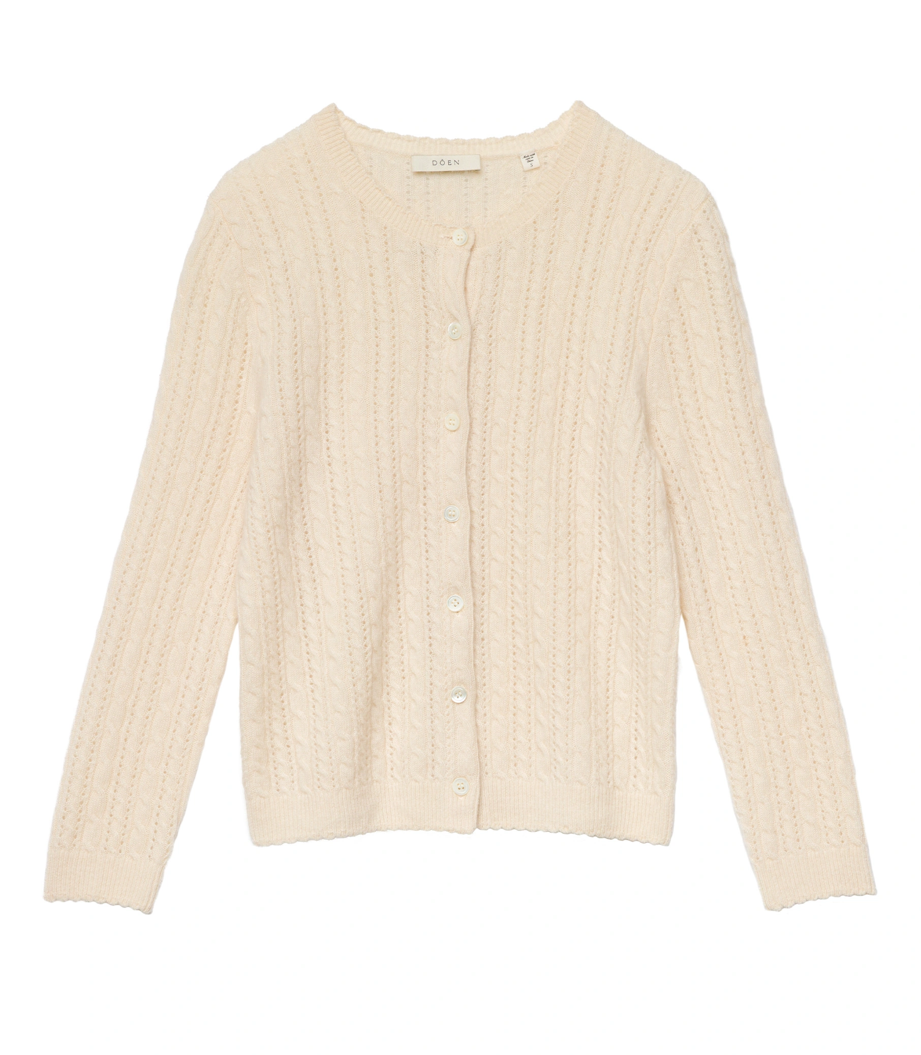 Doen Danae Cashmere Cable Cardigan in Dogwood Doen Danae Cashmere Cable Cardigan in Dogwood | Cardigans | Coveti