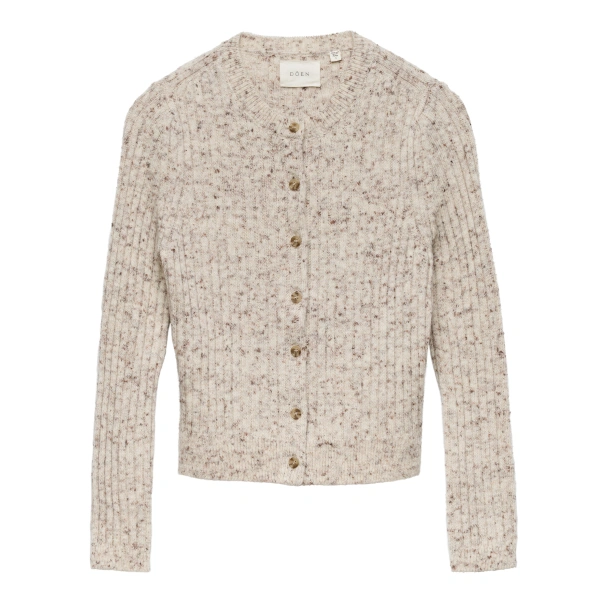 Danae Rib Cardigan in Sabbia Melange