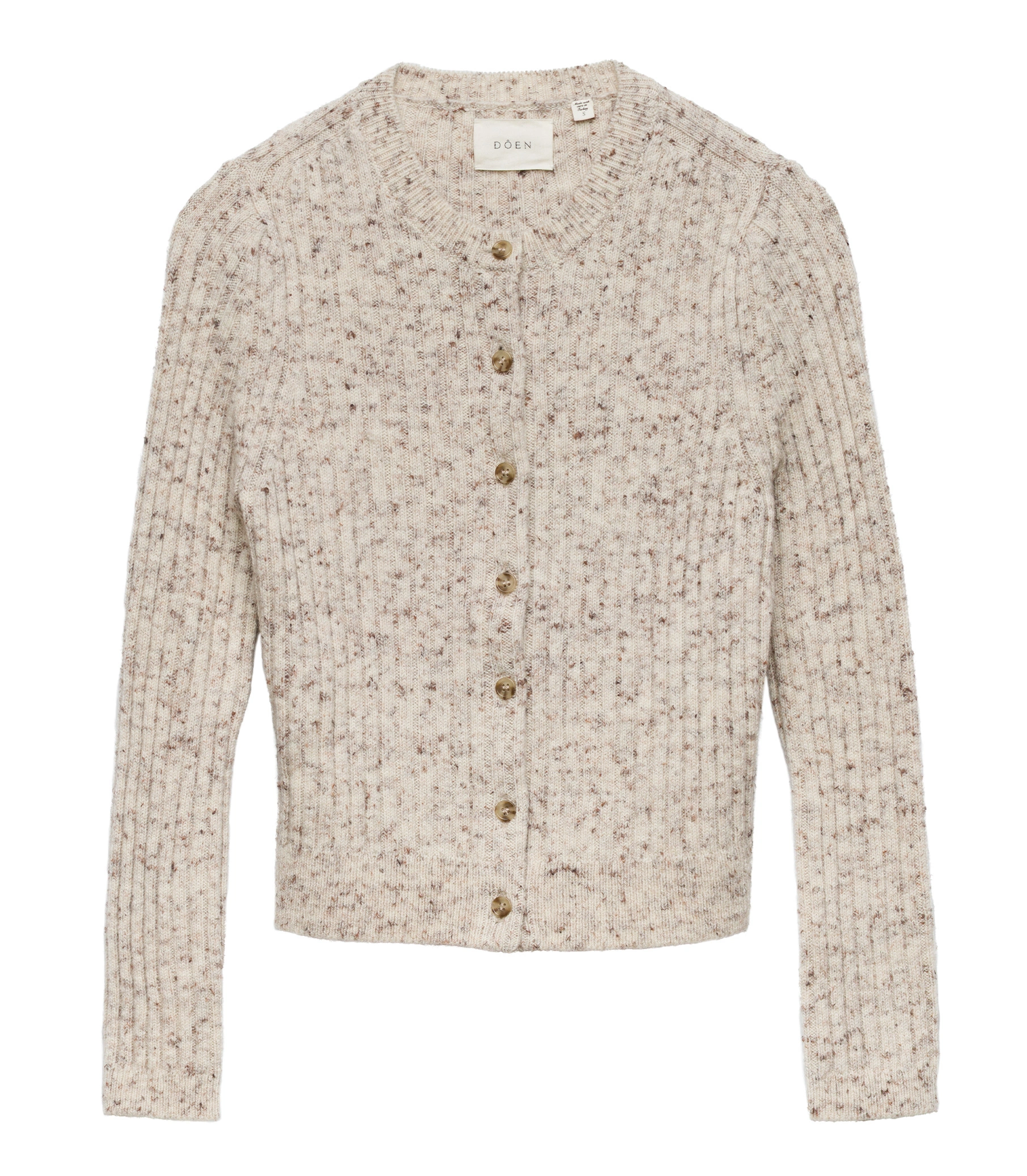 Doen Danae Rib Cardigan in Sabbia Melange Doen Danae Rib Cardigan in Sabbia Melange | Cardigans | Coveti