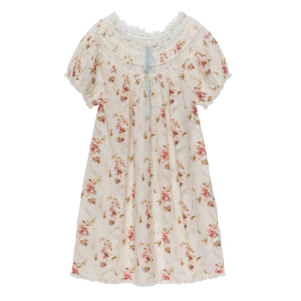 Daphne Dress in Blanc Prairie Rose