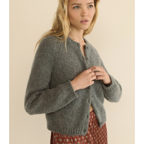 Doen Darcy Cardigan in Charcoal Melange | Cardigans | Coveti, view 2