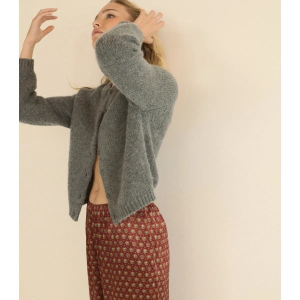 Doen Darcy Cardigan in Charcoal Melange | Cardigans | Coveti, view 4