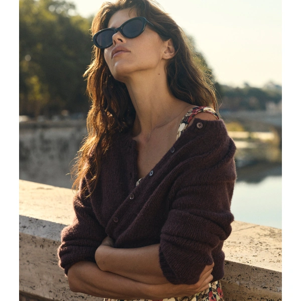 Doen Darcy Cardigan in Red Umber | Cardigans | Coveti, view 2