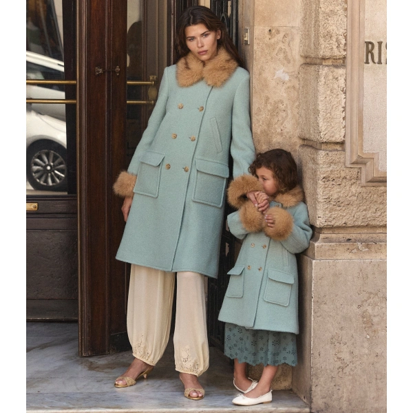 Doen Deneuve Coat in Brighton Fog | Coats | Coveti, view 2
