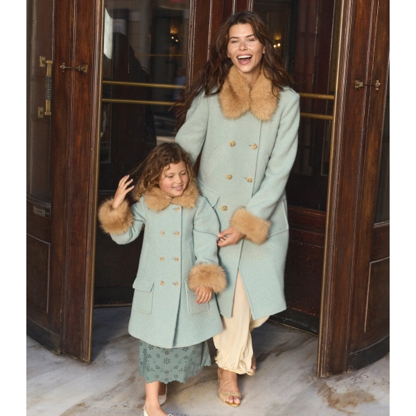 Doen Deneuve Coat in Brighton Fog | Coats | Coveti, view 3