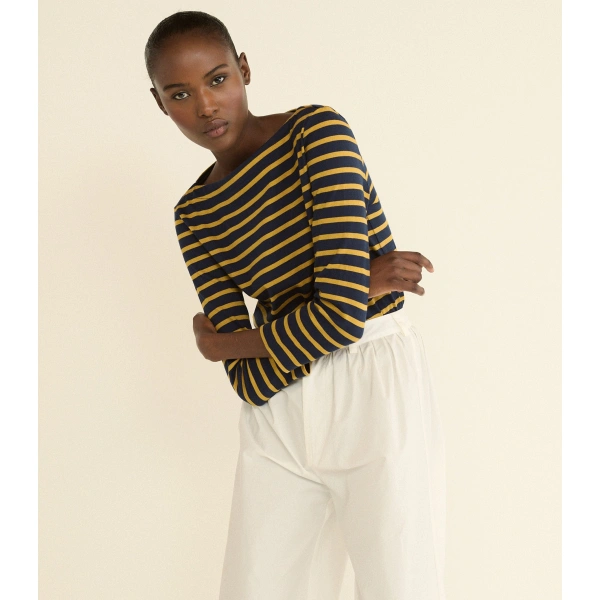 Doen Donnie Tee in Navy Breton Stripe | T-Shirts | Coveti, view 4