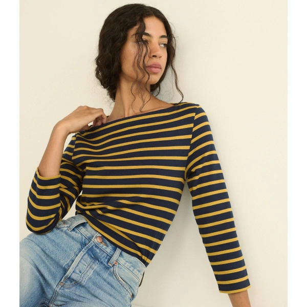 Doen Donnie Tee in Navy Breton Stripe | T-Shirts | Coveti, view 5
