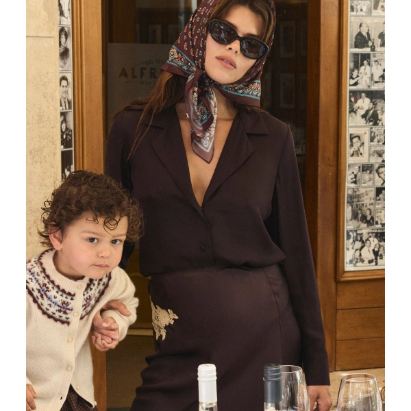 Doen Dorsia Top in Equestrian Brown | Blouses | Coveti, view 2