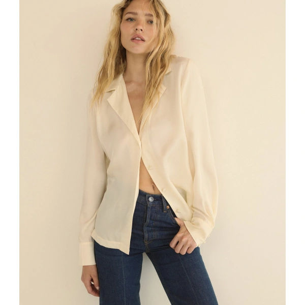 Doen Dorsia Top in Sea Salt | Blouses | Coveti, view 2