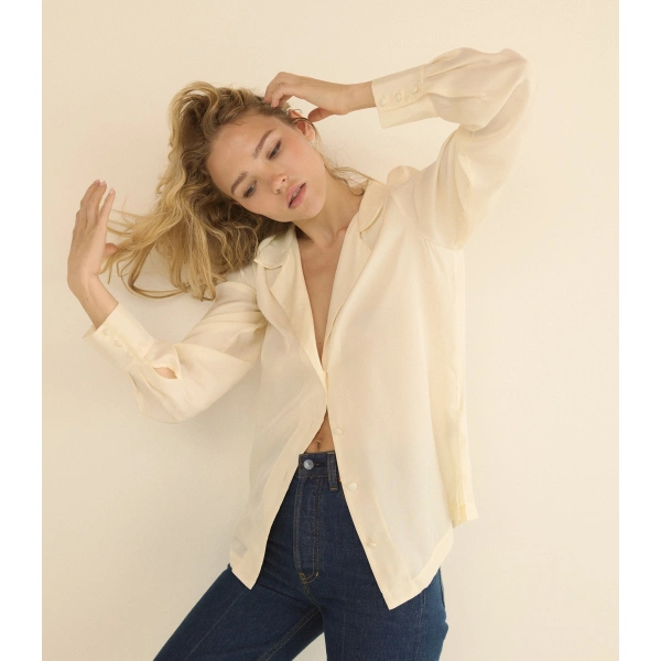 Doen Dorsia Top in Sea Salt | Blouses | Coveti, view 3