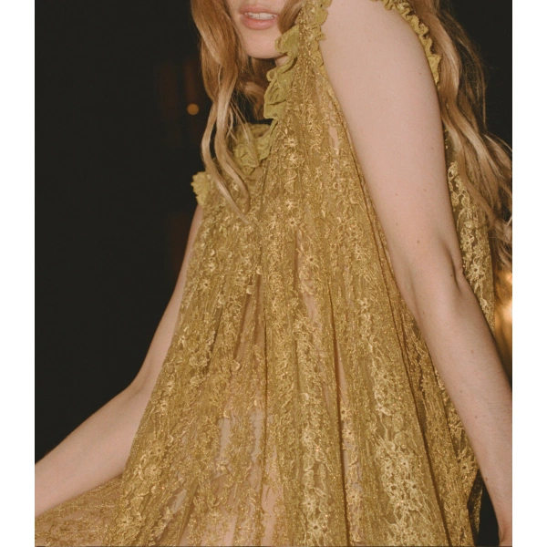 Doen Edie Dress in Antique Gold | Mini Dresses | Coveti, view 6