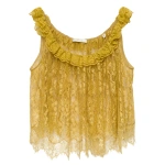 Doen Elane Top in Antique Gold | Lace Tops | Coveti