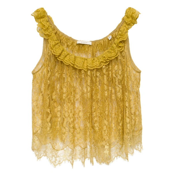 Doen Elane Top in Antique Gold | Lace Tops | Coveti