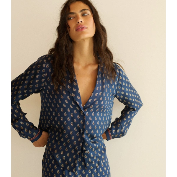 Doen Elene Top in Bleu Taormina Paisley | Blouses | Coveti, view 2