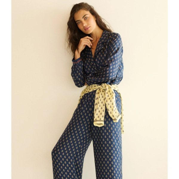 Doen Elene Top in Bleu Taormina Paisley | Blouses | Coveti, view 6