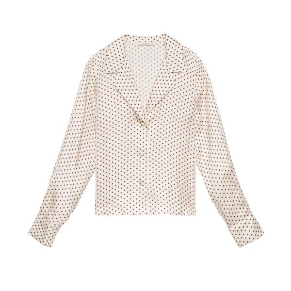 Elene Top in Crème Portia Dot