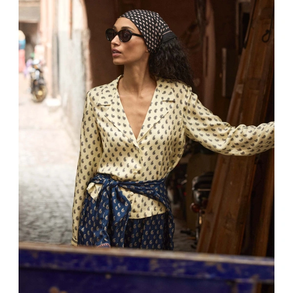 Doen Elene Top in Sunlight Taormina Paisley | Blouses | Coveti, view 2