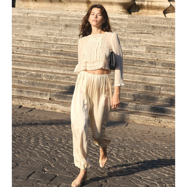 Doen Elodine Top in Sea Salt | Blouses | Coveti, view 2