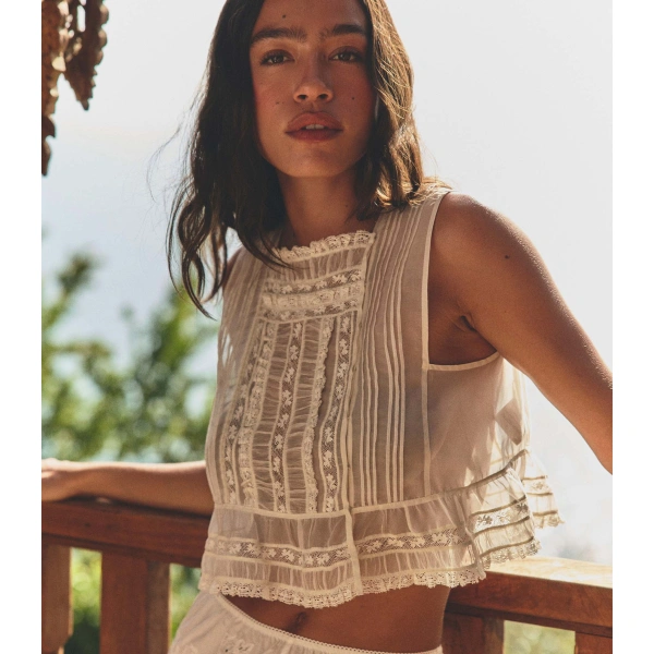Doen Elonie Top in Jasmine | Blouses | Coveti, view 2