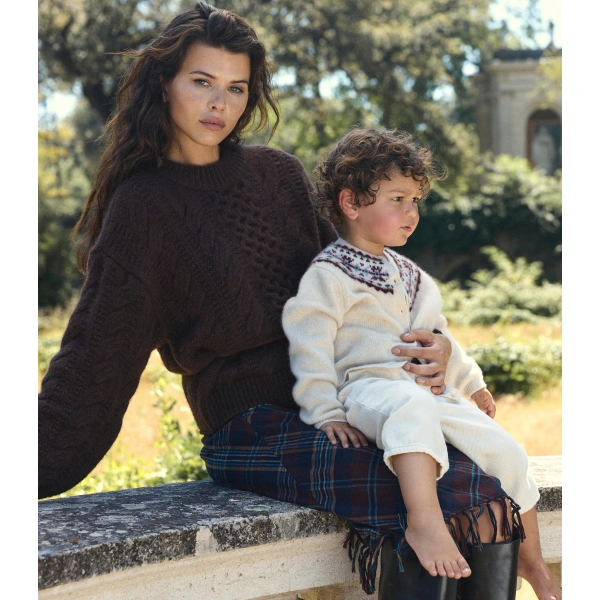 Doen Elowette Knotted Fringe Skirt in Willoughby Plaid | Midi Skirts | Coveti, view 5