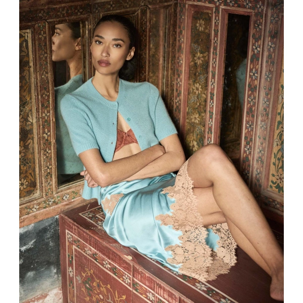 Doen Elowette Skirt in Deep Aquamarine | Midi Skirts | Coveti, view 2