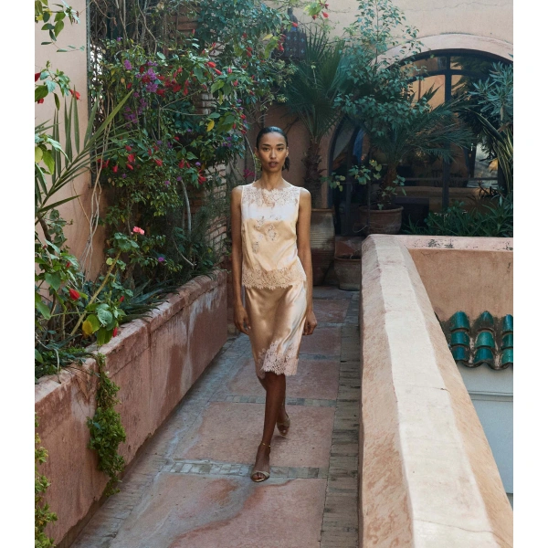 Doen Elowette Skirt in Peach Sorbet | Midi Skirts | Coveti, view 4