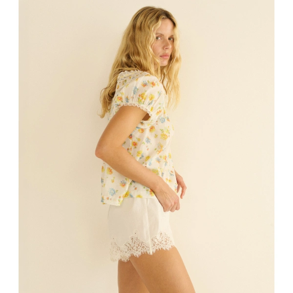 Doen Emile Top in Dahlia Floral | Blouses | Coveti, view 4
