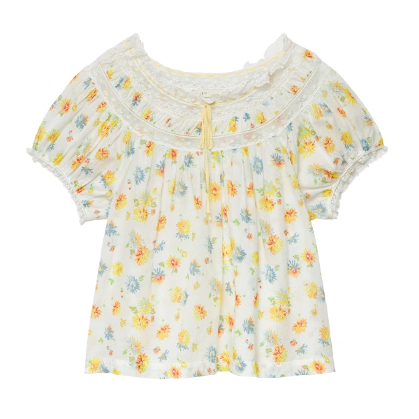 Emile Top in Dahlia Floral