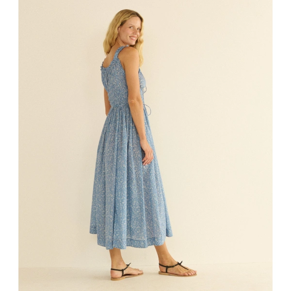 Doen Emmaretta Dress in Blue Garden Bloom | Midi Dresses | Coveti, view 6