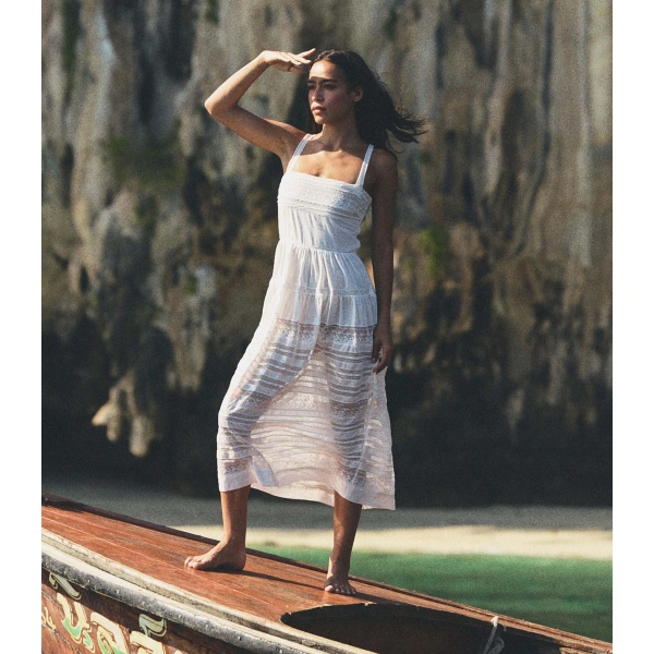 Doen Esmée Dress in Salt | Midi Dresses | Coveti, view 6