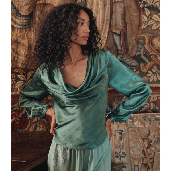 Doen Espoir Top in Laurel | Long Sleeve Tops | Coveti, view 2