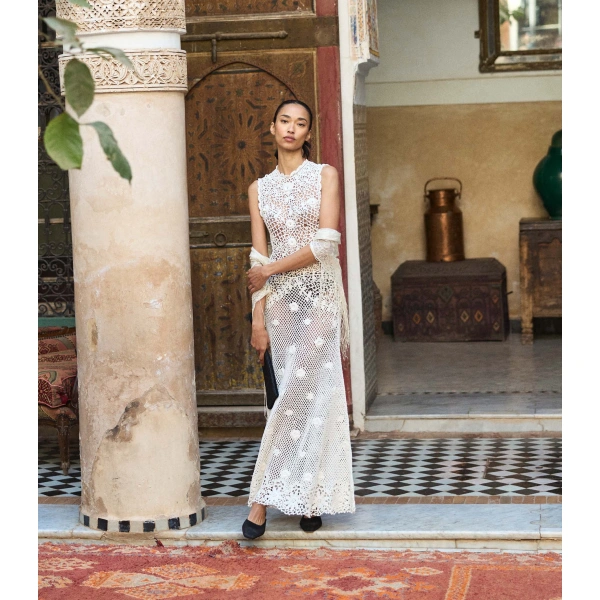 Doen Evangeline Dress in Pearl | Midi Dresses | Coveti, view 3