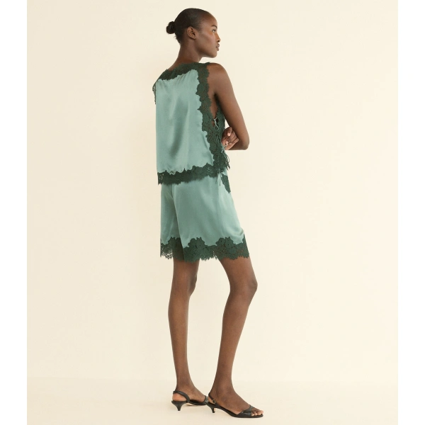 Doen Evania Top in Dulac Green | Blouses | Coveti, view 3